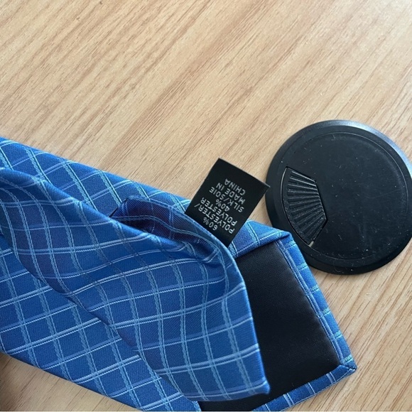 NEW CALVIN KLEIN Blue Stripe Tie $70 Silk Blend - Picture 4 of 5